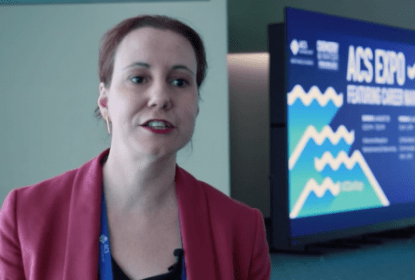 This is a video screenshot of Ana Mingorance doing an interview with the Video Journal of Biomedicine.